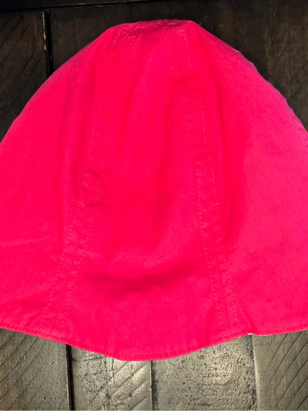 Gymboree Pink Sun Hat with Green & White Fish Print. Size 6-12 months.